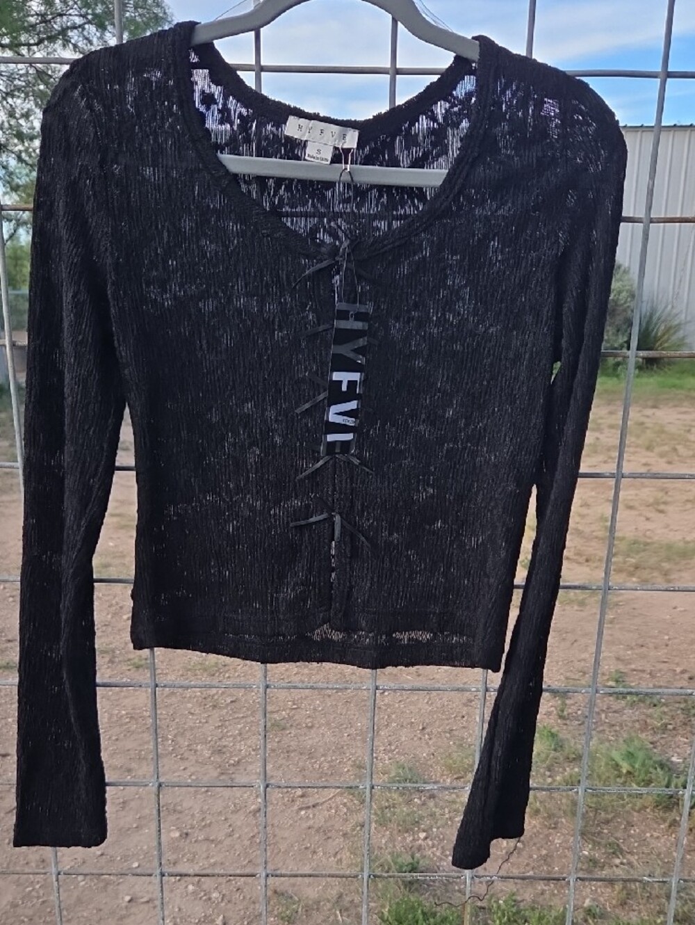 HYFVE Black Lace Long Sleeve Top